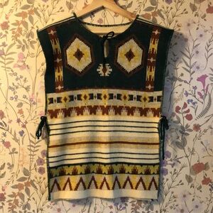 Vintage handmade wool tie vest